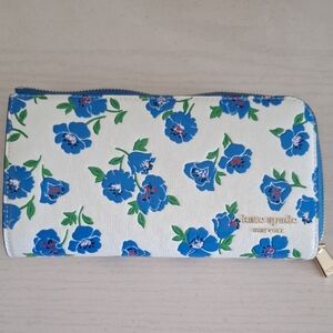 Kate Spade White and Blue Floral Wallet